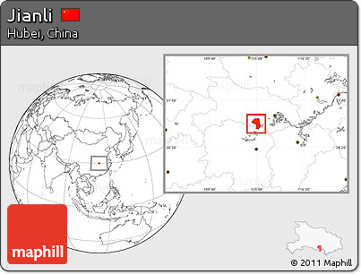 Blank Location Map of Jianli
