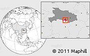 Blank Location Map of Jianli, highlighted country, highlighted parent region