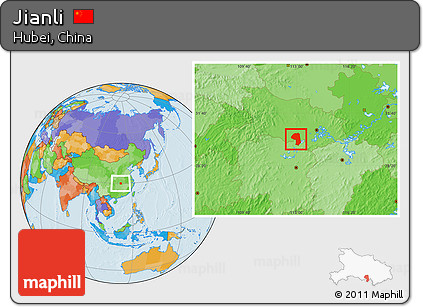 Political Location Map of Jianli