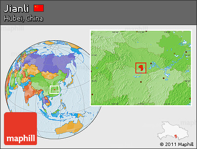 Political Location Map of Jianli