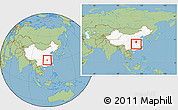 Savanna Style Location Map of Jianli, highlighted country, within the entire country
