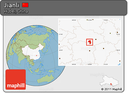 Savanna Style Location Map of Jianli, highlighted country