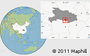 Savanna Style Location Map of Jianli, highlighted country, highlighted parent region