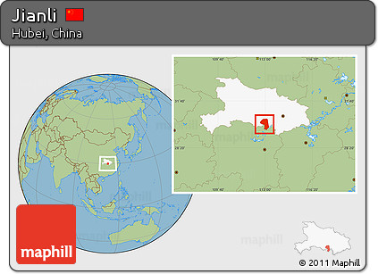 Savanna Style Location Map of Jianli, highlighted parent region