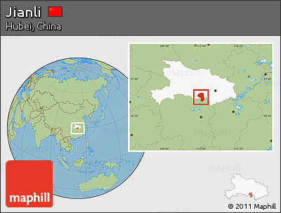 Savanna Style Location Map of Jianli, highlighted parent region