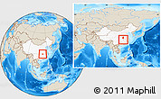Shaded Relief Location Map of Jianli, highlighted country, within the entire country