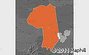 Political Map of Jianli, darken, desaturated