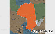 Political Map of Jianli, darken, semi-desaturated