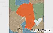 Political Map of Jianli, semi-desaturated