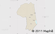 Shaded Relief Map of Jianli, cropped outside