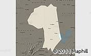 Shaded Relief Map of Jianli, darken