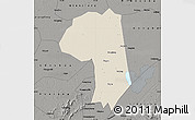 Shaded Relief Map of Jianli, darken, semi-desaturated