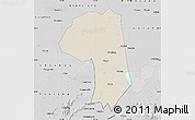 Shaded Relief Map of Jianli, desaturated