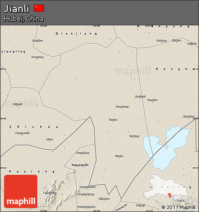 Shaded Relief Map of Jianli