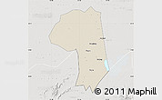 Shaded Relief Map of Jianli, lighten, semi-desaturated