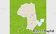 Shaded Relief Map of Jianli, physical outside