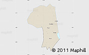 Shaded Relief Map of Jianli, single color outside