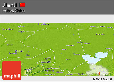 Physical Panoramic Map of Jianli