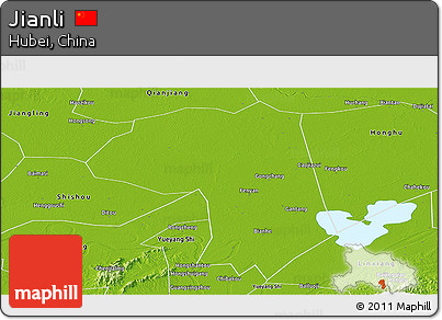 Physical Panoramic Map of Jianli