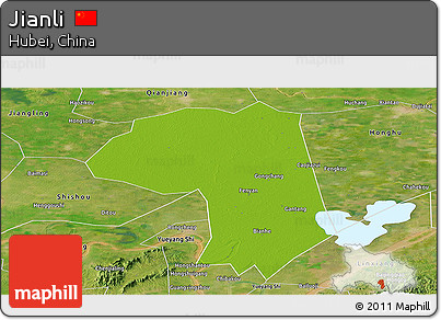 Physical Panoramic Map of Jianli, satellite outside