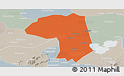 Political Panoramic Map of Jianli, lighten, semi-desaturated