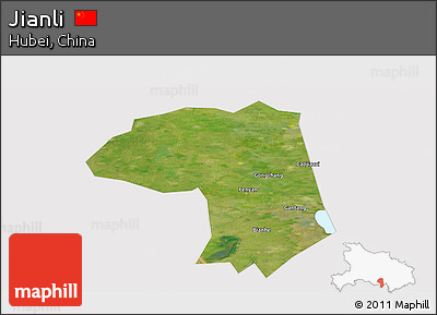 Satellite Panoramic Map of Jianli, cropped outside