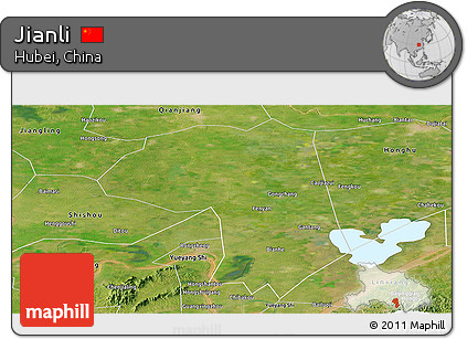 Satellite Panoramic Map of Jianli
