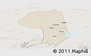 Shaded Relief Panoramic Map of Jianli, lighten