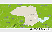 Shaded Relief Panoramic Map of Jianli, physical outside