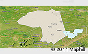 Shaded Relief Panoramic Map of Jianli, satellite outside
