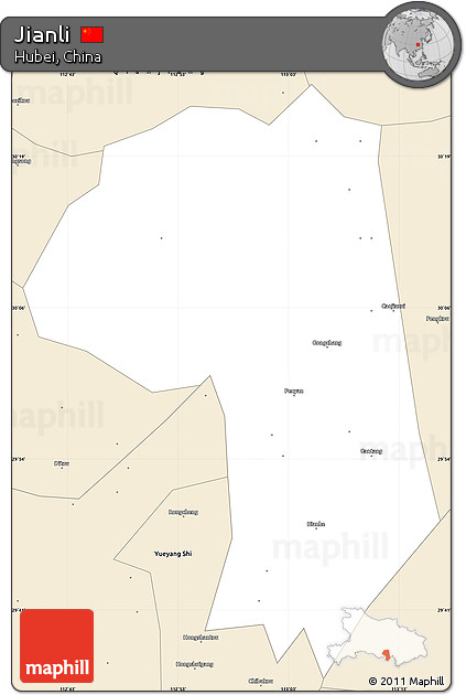 Classic Style Simple Map of Jianli