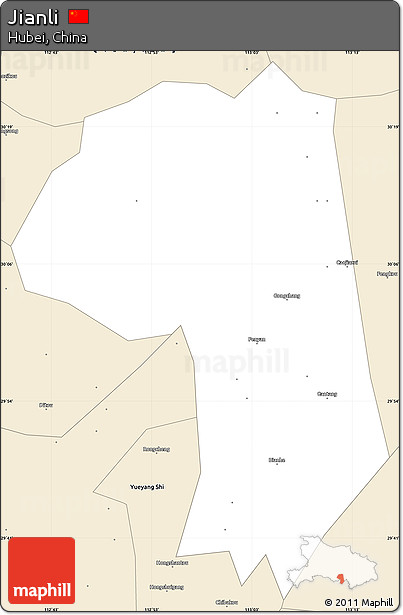 Classic Style Simple Map of Jianli