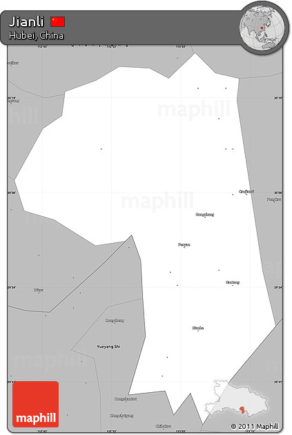 Gray Simple Map of Jianli
