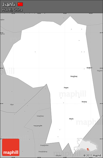 Gray Simple Map of Jianli