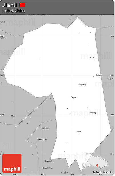 Gray Simple Map of Jianli