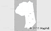 Gray Simple Map of Jianli, single color outside