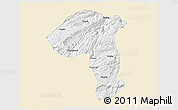 Classic Style 3D Map of Jianshi, single color outside