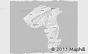 Gray 3D Map of Jianshi, single color outside