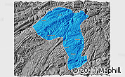 Political 3D Map of Jianshi, desaturated