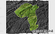 Satellite 3D Map of Jianshi, darken, desaturated