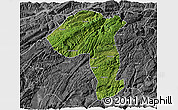 Satellite 3D Map of Jianshi, desaturated