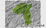 Satellite 3D Map of Jianshi, lighten, desaturated