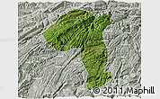Satellite 3D Map of Jianshi, lighten, semi-desaturated
