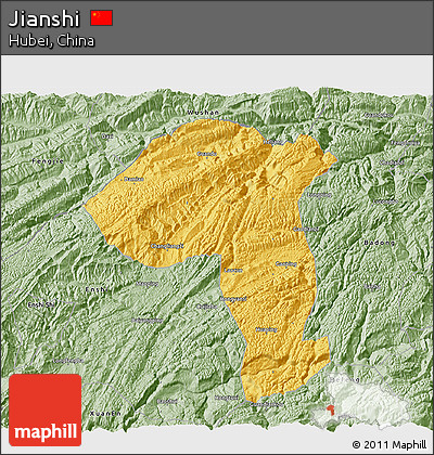 Savanna Style 3D Map of Jianshi