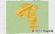 Savanna Style 3D Map of Jianshi, single color outside