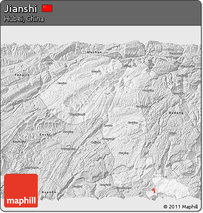 Silver Style 3D Map of Jianshi