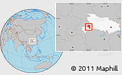 Gray Location Map of Jianshi, highlighted parent region