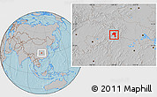 Gray Location Map of Jianshi, hill shading