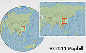Savanna Style Location Map of Jianshi, highlighted parent region, within the entire country, hill shading