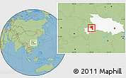 Savanna Style Location Map of Jianshi, highlighted parent region
